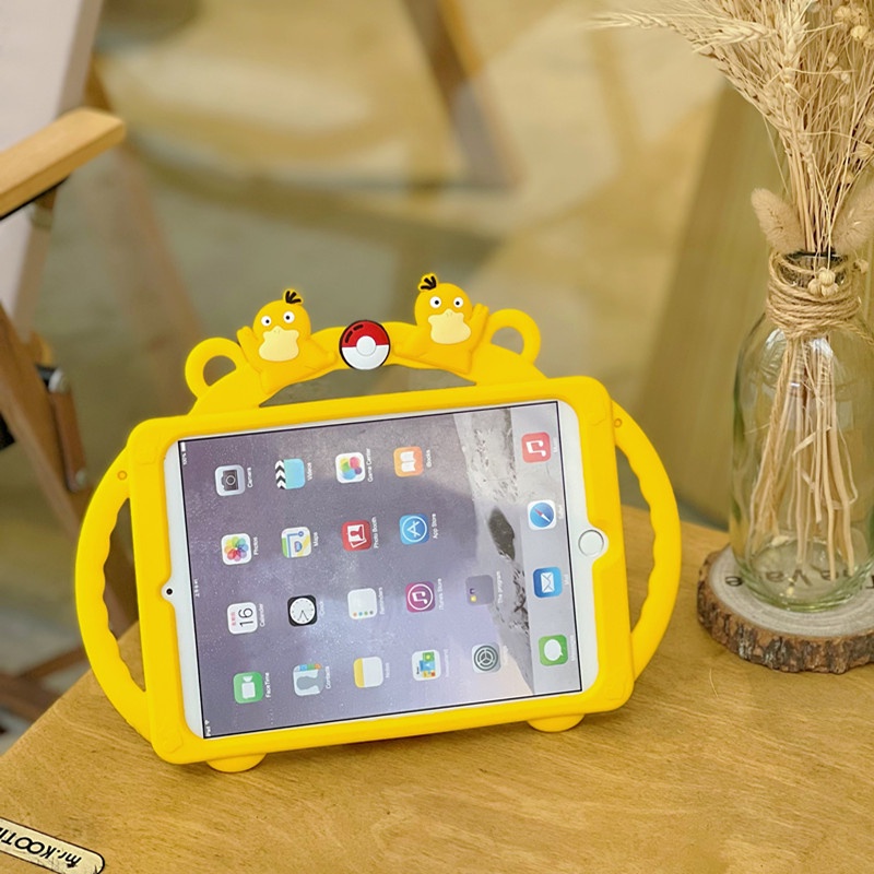 For Samsung Galaxy Tab A8 10.5 2021 SM-X200 X205 Psyduck Pattern Soft Silicone Case With Stand Cartoon Shockproof Tablet Cover