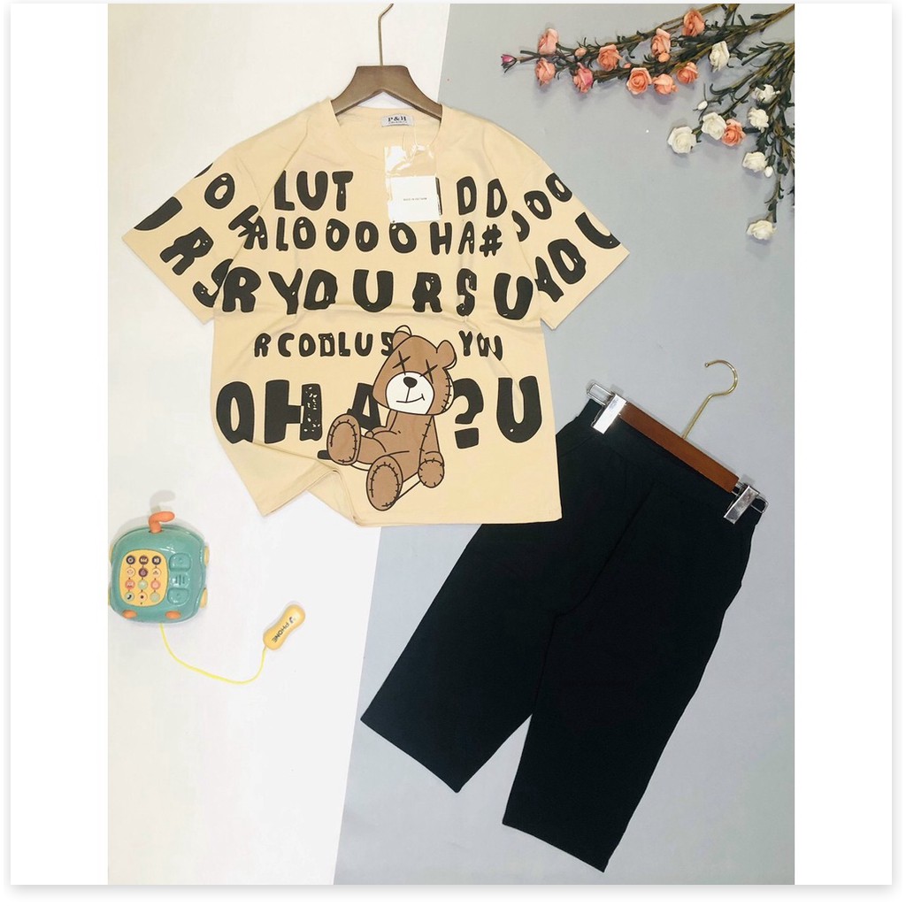 Set bộ đồ mặc nhà nữ quần lửng áo thun phong cách cho chị em KHANH AN FASHION