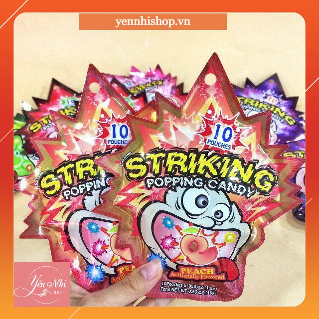 Kẹo Nổ Striking Popping Candy 15gr 8 Vị (Gói  Gồm 10 Gói Nhỏ)