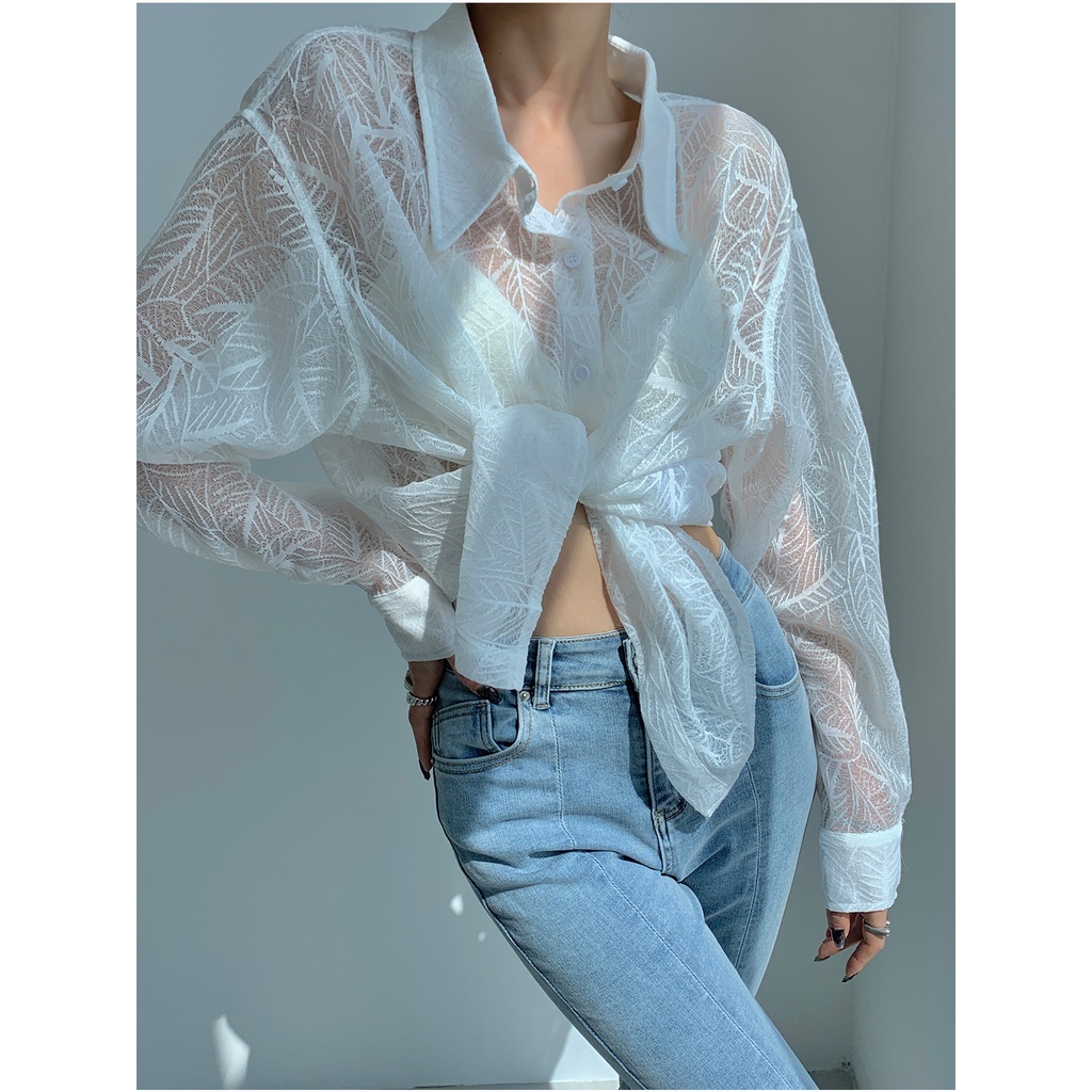 Q Áo Sơ Mi Mỏng Nhẹ Trong Suốt Chống Nắng Thời Trang Cao Cấp Phù Hợp Với Mọi Phong Cách Lười