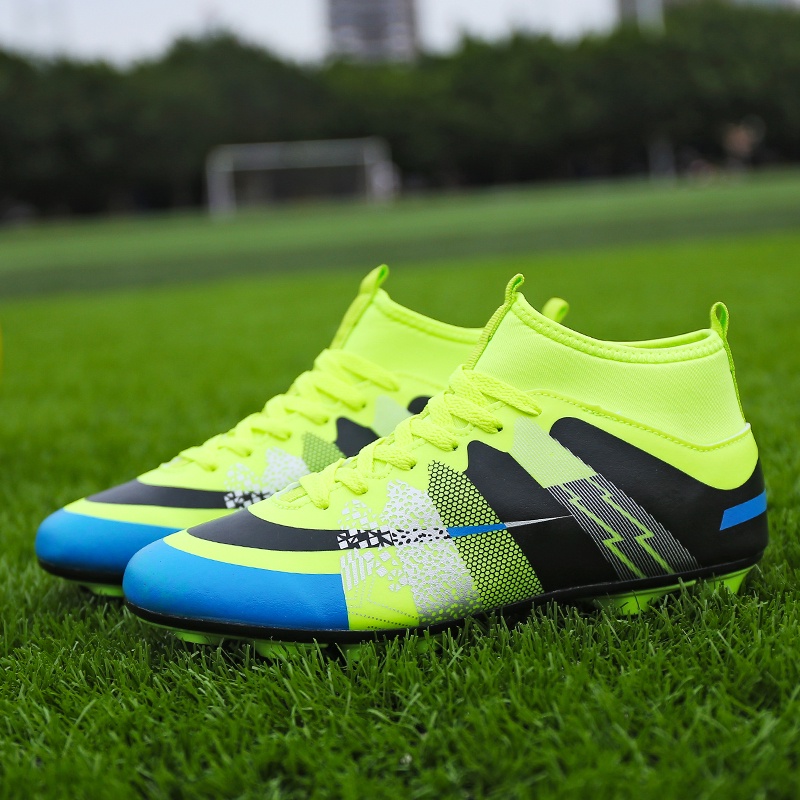 Kích thước:31-43 FG Giày bóng đá có mũi nhọn cao cho trẻ em , giày huấn luyện bóng đá sân cỏ nhân tạo cho thanh niên