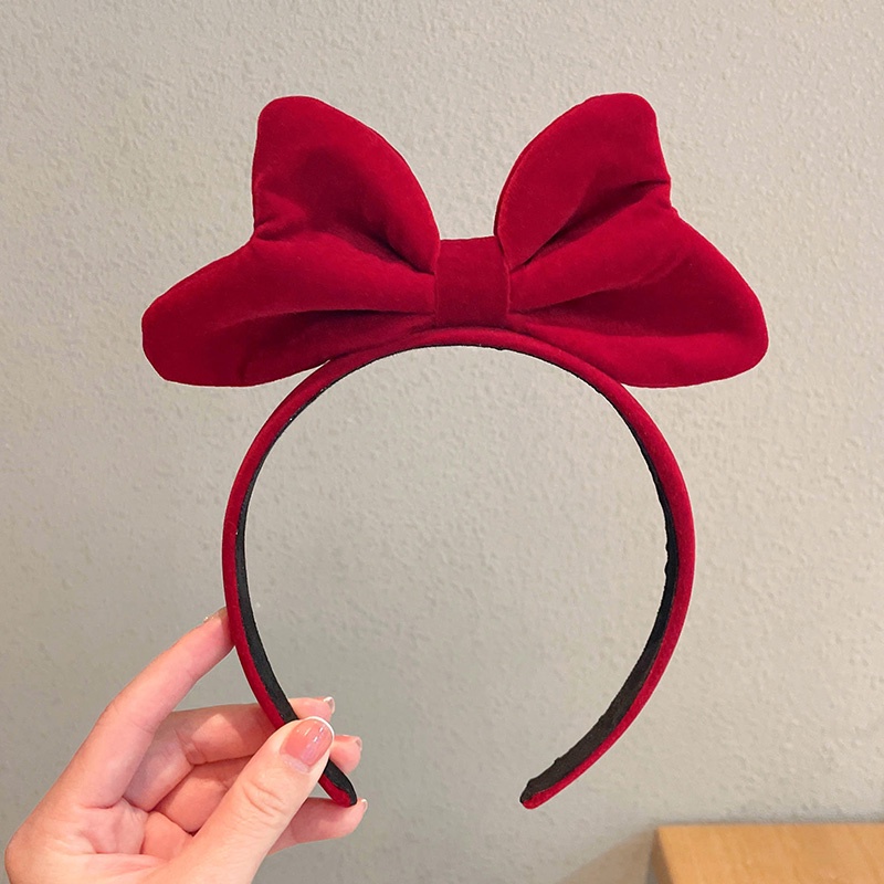 Băng Đô Cài Tóc Nhung Đính Nơ Phong Cách Hàn Quốc Ngọt Ngào Cho Nữ