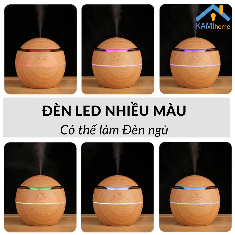 Máy xông tinh dầu mini 200ml kiểu phun sương tạo ẩm phòng ngủ và để bàn KM17006