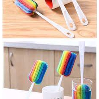 que rửa cốc bọt biển nhiều màu