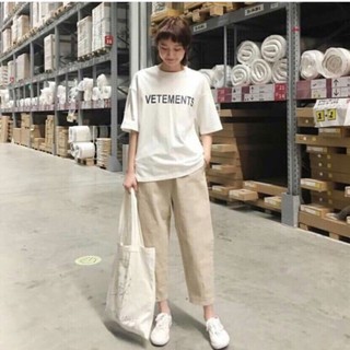 Quần kaki ống rộng form co dãn