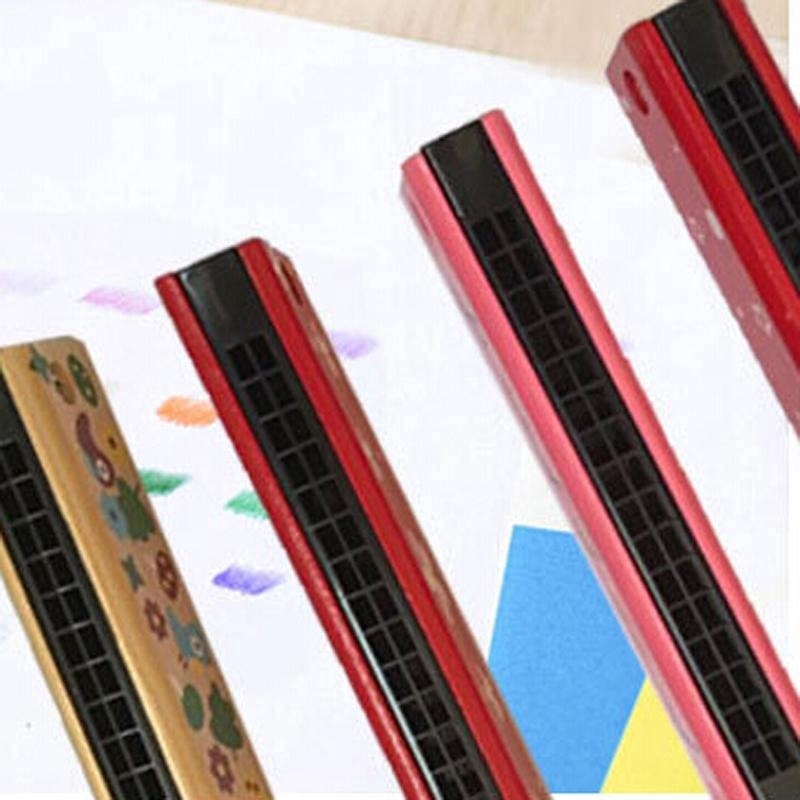 Kèn Tremolo Harmonica 16 lỗ chất liệu gỗ họa tiết dễ thương thú vị cho bé