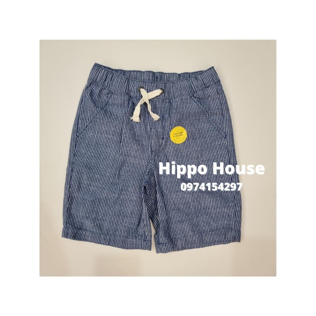Quần Short Bé Trai Hippo House Xuất Dư Size Đại 4 đến 16 Tuổi Chất Thô, Kaki