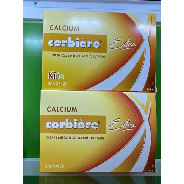 Calcium Corbiere Extra mới  hộp 30 ống * 10ml hoặc 5ml