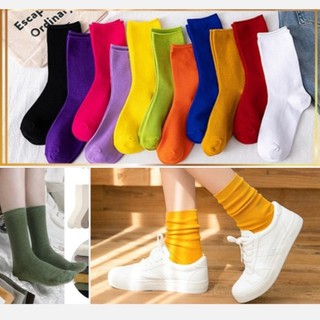 (Vớ Nữ Nhún Cổ Cao] Tất Nữ Nhún Vintage Cổ Cao Phong Cách nữ sinh Hàn Quốc