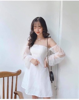 Váy trễ vai voan ngọc