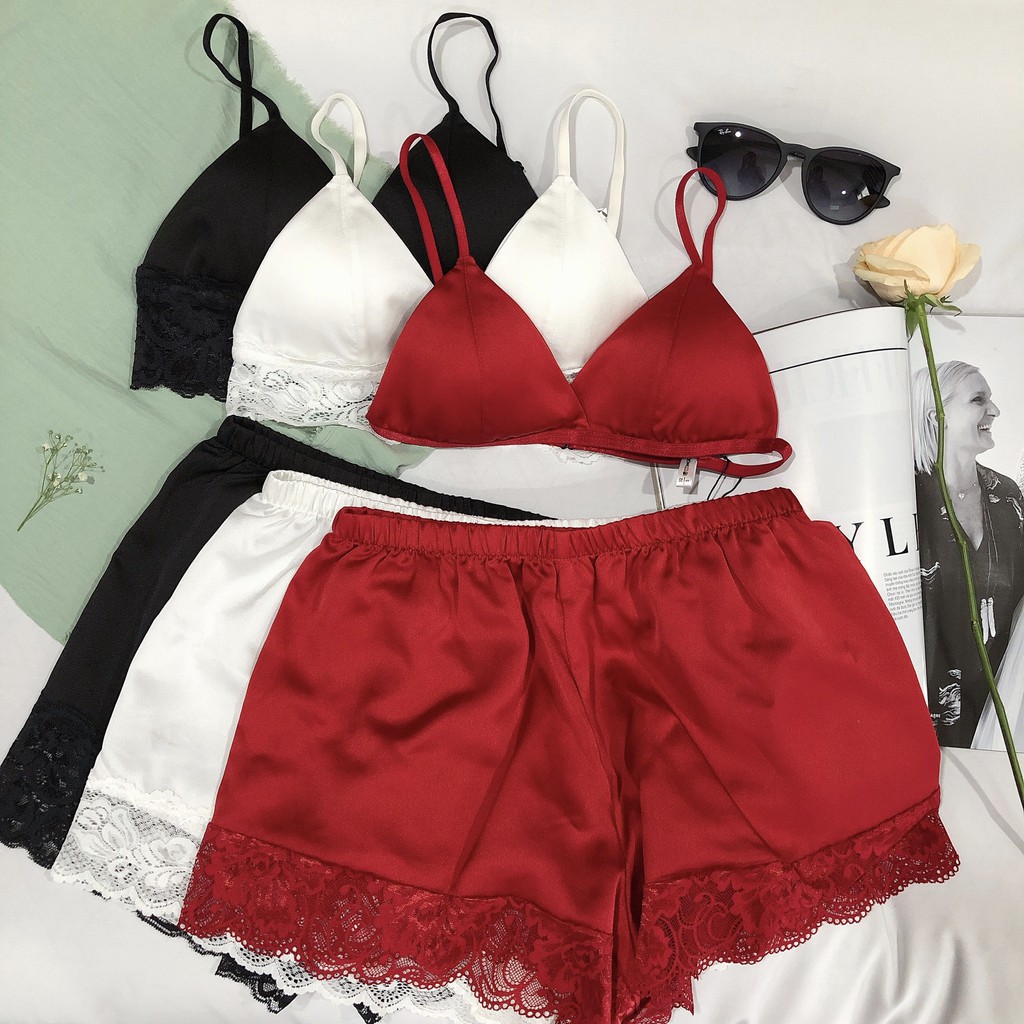 Bộ đồ lót lụa nữ cao cấp VIBES Cloud Set Lingerie | BigBuy360 - bigbuy360.vn