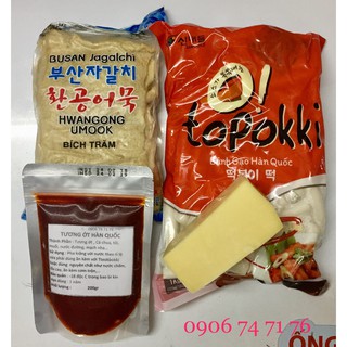 FREESHIP 500G BÁNH GẠO TRUYỀN THỐNG+450G CHẢ CÁ HÀN QUỐC+100G SỐT HQ+50G PHÔ MAI MOZZARALLA