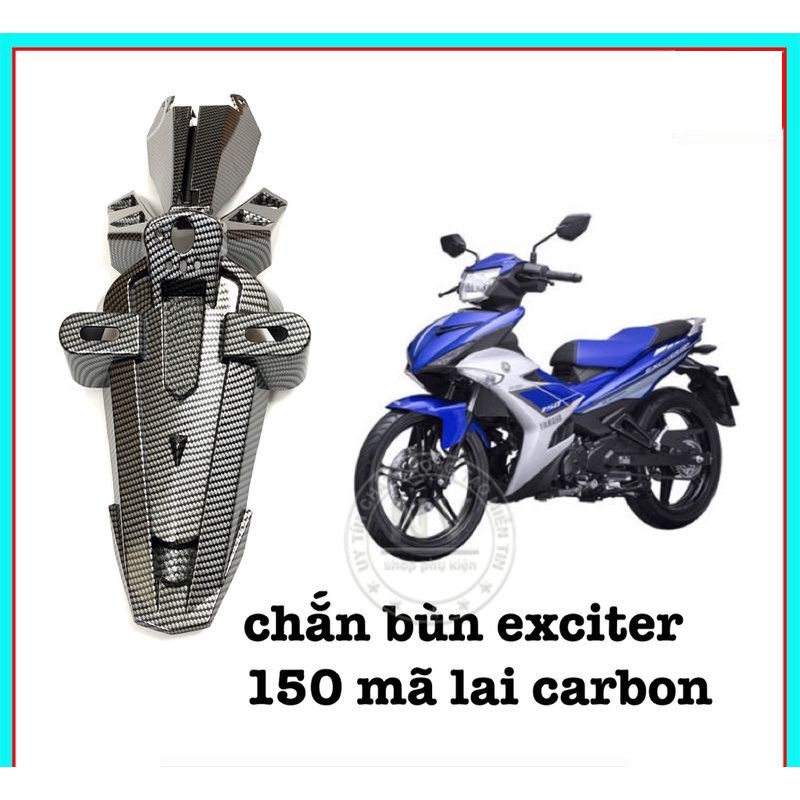 [Mã LIFEAUMAY giảm 10% tối đa 30k đơn 150k] Dè sau Ex150 Mẫu Mxking Malai mẫu nhỏ 2020 Cacbon, Đen