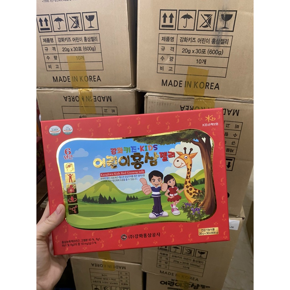 Thạch Hồng Sâm BaBy Hươu Cao Cổ Cho Bé Hàn Quốc Hộp 30 Gói