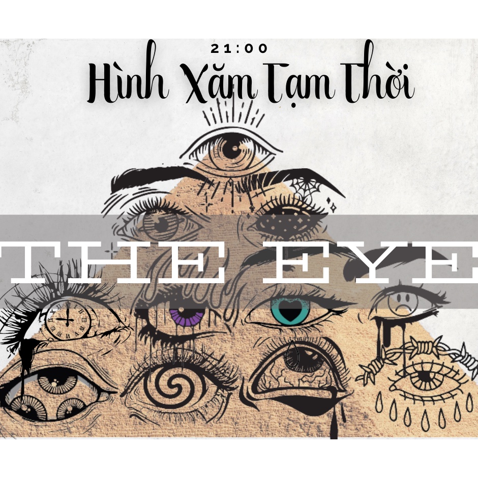 Hình Xăm Tạm Thời Chủ Đề Con Mắt, chống nước 100%, hình bền, đẹp 🔮 Hai Mốt Giờ Store 🍀