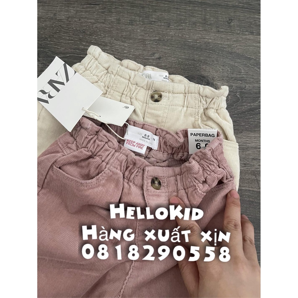 Q223 - Quần baggy nhung zr bé trai và bé gái