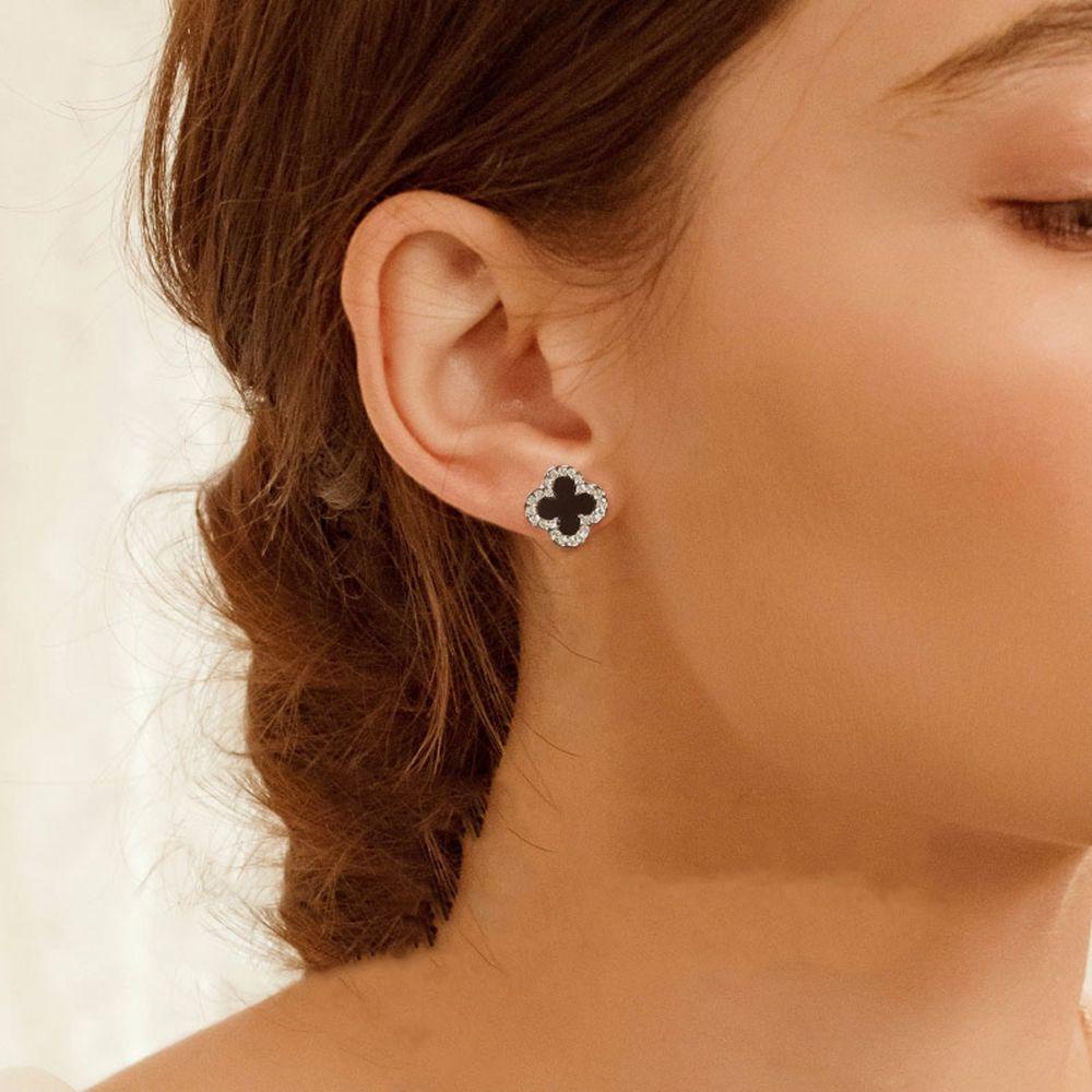 Back2life Bông Tai Cỏ Bốn Lá Ngọt Ngào Tinh Tế|Khuyên Tai Kim Loại Thời Trang Hè Hàn Quốc Cho Nữ