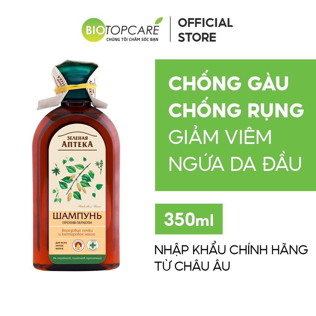 Dầu gội Apteka ngăn ngừa gàu chiết xuất nụ bạch dương 350ml - BioTopcare Official