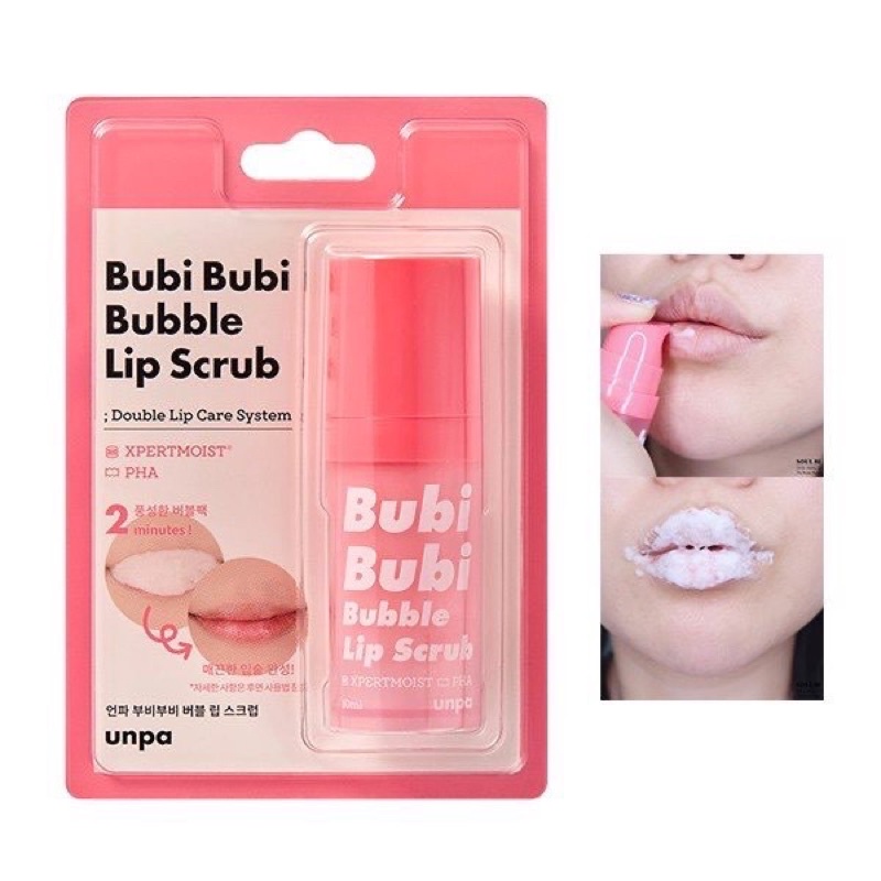 Tẩy Da Chết Môi UNPA Bubi Bubi Lip Hàn Quốc, Sủi Bọt Thải Độc Môi Dạng Gel Chính Hãng Hàn Quốc (12ml)