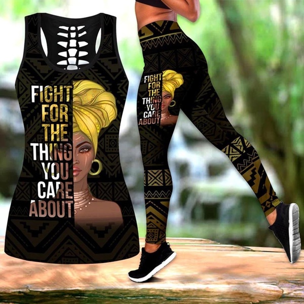 Set 2 Món Đồ Tập Yoga Màu Đen In Họa Tiết 3D Quyến Rũ Cho Nữ
