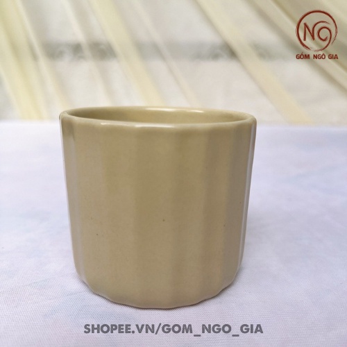 Chậu Trồng Sen Đá 🌵 Cây Mini Tiểu Cảnh 🌳 Để Bàn 6 màu Hình Trụ Gốm Sứ Bát Tràng Decor Gốm Ngô Gia