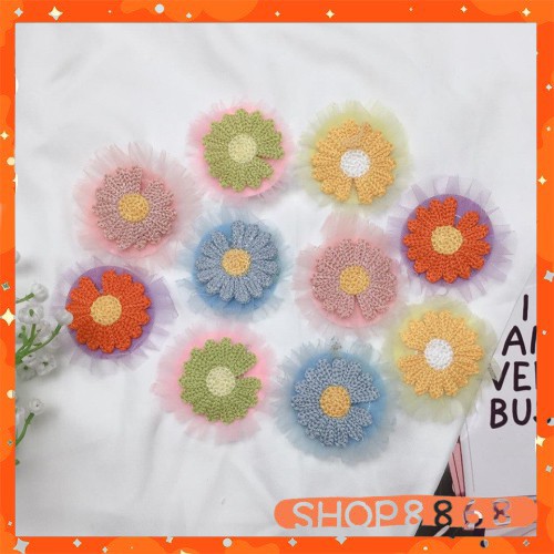 Kẹp ulzzang hoa cúc nhiều màu phối lưới - shop8868