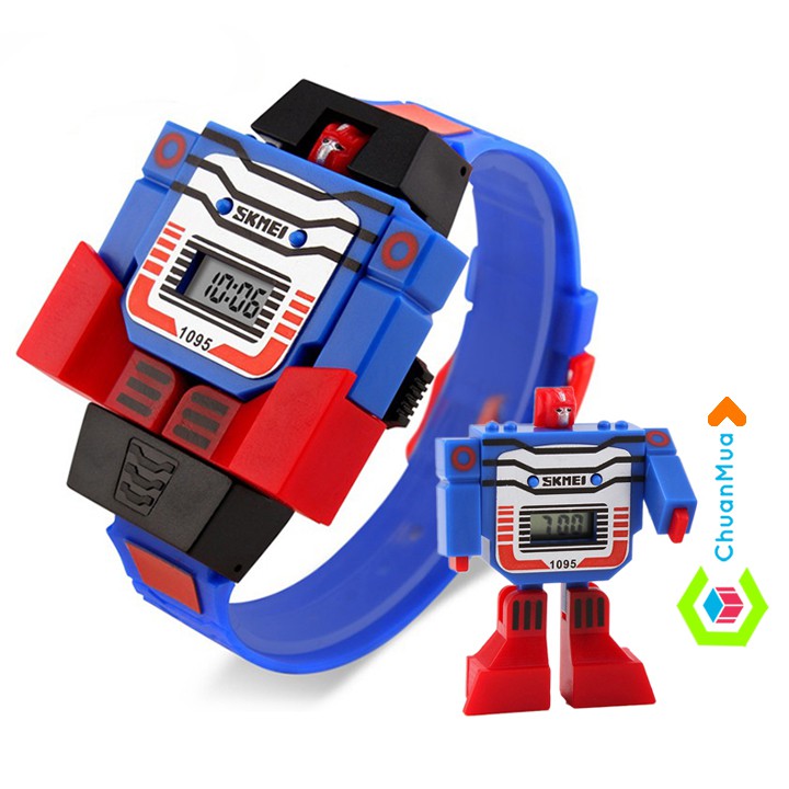 Đồng hồ Trẻ Em SKMEI 1095 Cho Bé Trai (Siêu nhân, robot biến hình, rô bốt lắp ráp Transformer, Mặt 42mm, mẫu giáo...) thumbnail