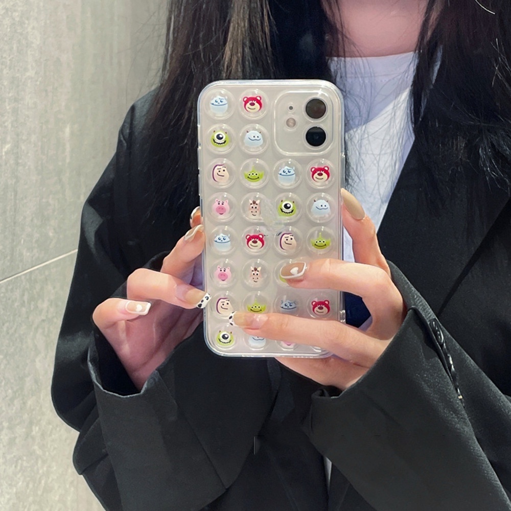 Ốp Điện Thoại TPU Mềm Trong Suốt Họa Tiết Hoạt Hình 3D Cho IPhone 14 13 12 11 Pro Max XS XR 8 7 Plus