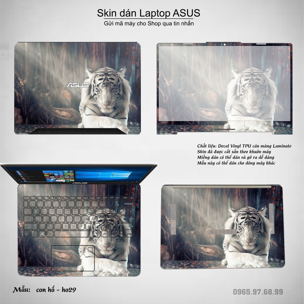 Skin dán Laptop Asus in hình Con hổ (inbox mã máy cho Shop)