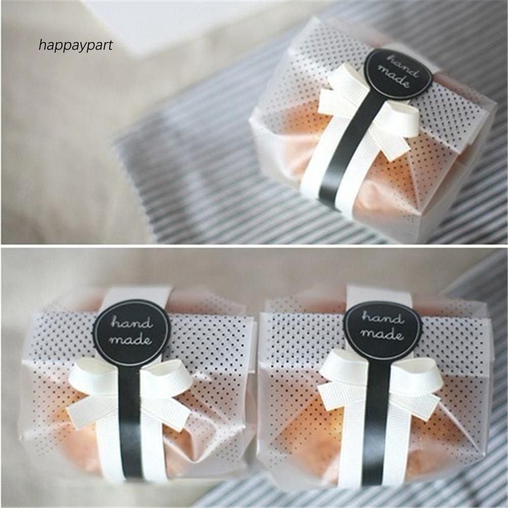 Set 200 Miếng Dán Trang Trí Túi Quà In Chữ Handmade Xinh Xắn