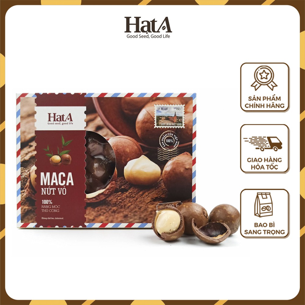 Hạt Macca nứt vỏ rang mộc thủ công Hạt A Cafe nguyên chất thơm ngon bổ dưỡng 200gr