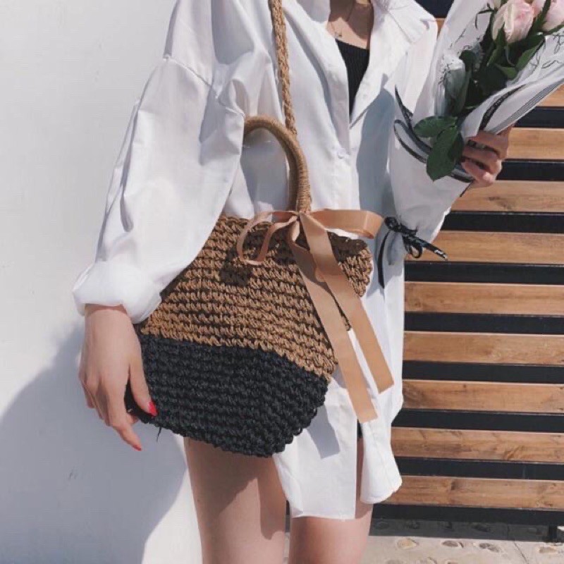 Túi Cói Nơ Sợi Đan Cao Cấp/ Hàng Có Sẵn | BigBuy360 - bigbuy360.vn