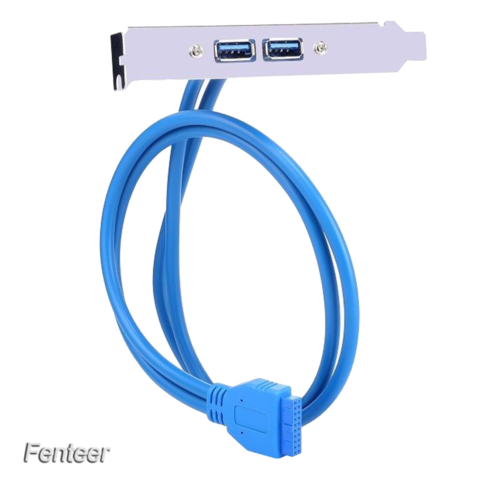 [FENTEER] 2 Ports USB 3.0 Back Panel Mount to 20pin Header Cable with PCI Bracket 50cm