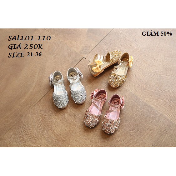 GIÀY KIM SA BÉ GÁI. MÀU HỒNG.TRẮNG.VÀNG. S21-36