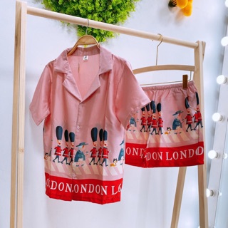 Bộ lụa satin cộc London