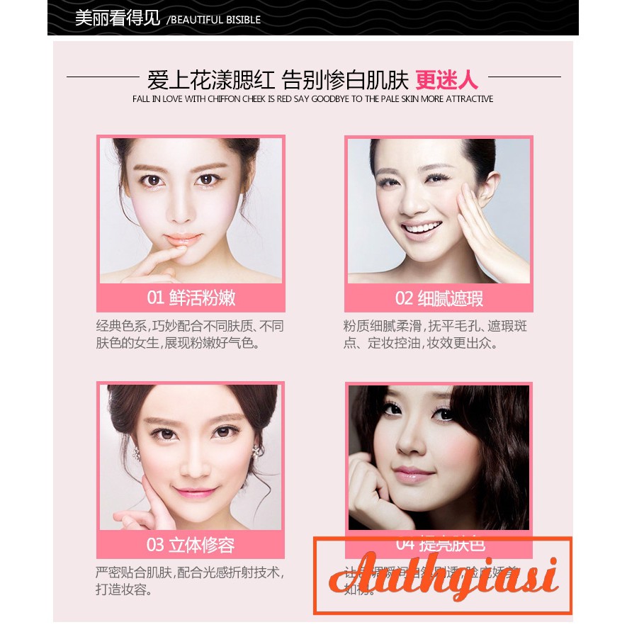 [SẴN 8 TONE] Phấn má khoáng nhũ bắt sáng cực xinh Ubub kèm gương và chổi tán má hồng | BigBuy360 - bigbuy360.vn