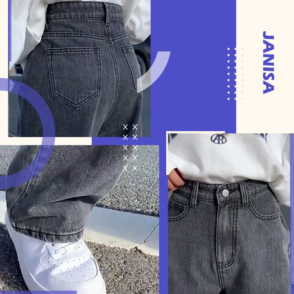 Quần jean nữ ống rộng suông lưng cao đẹp bigsize cao cấp JANISA QJ01 | BigBuy360 - bigbuy360.vn