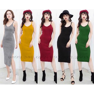 ĐẦM BODY XẺ TÀ HAI DÂY TI