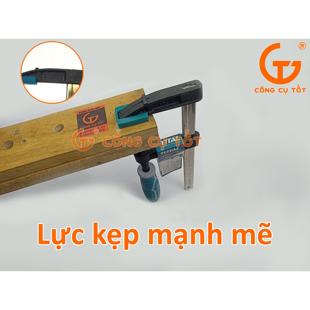 Cảo kẹp gỗ chữ F cán nhựa Total