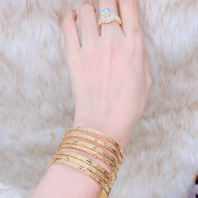 Vòng xi men mạ vàng 18k khoá mở