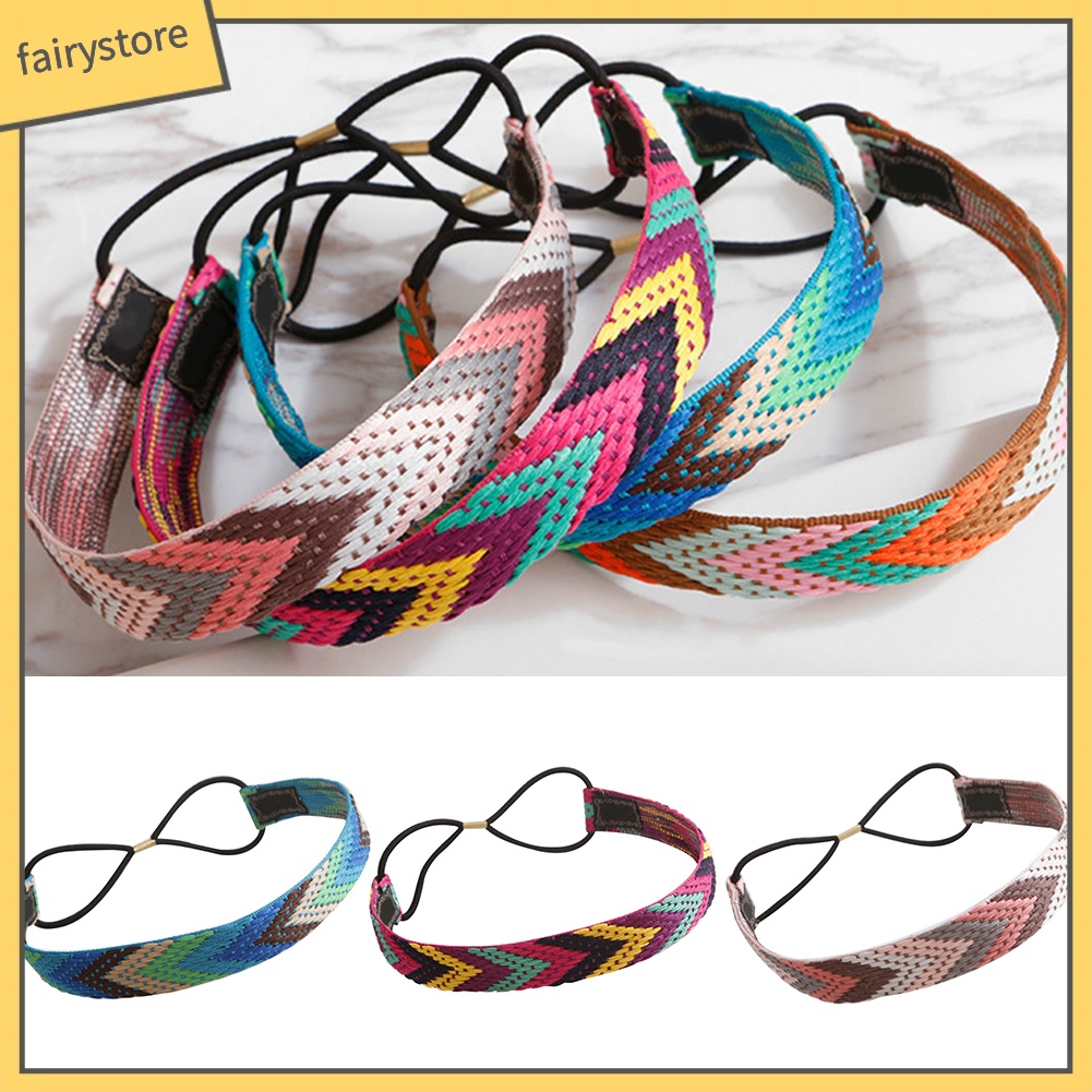 Băng Đô Bện Dây Co Giãn Phong Cách Boho Cho Nữ