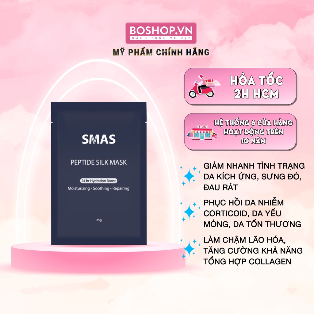 Mặt Nạ Cấp Ẩm, Phục Hồi Da SMAS Peptide Silk Mask 24H Hydration Boost 25g