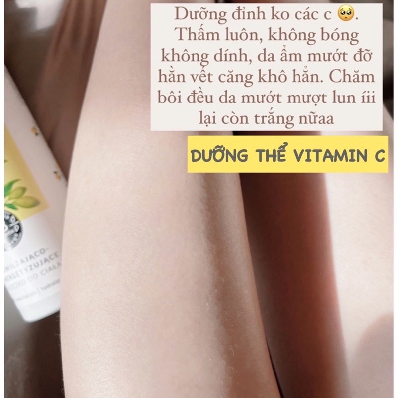 Sữa dưỡng thể trắng da Bielenda Bio Vitamin C dưỡng ẩm, dưỡng da trắng sáng, mềm mịn 400ML