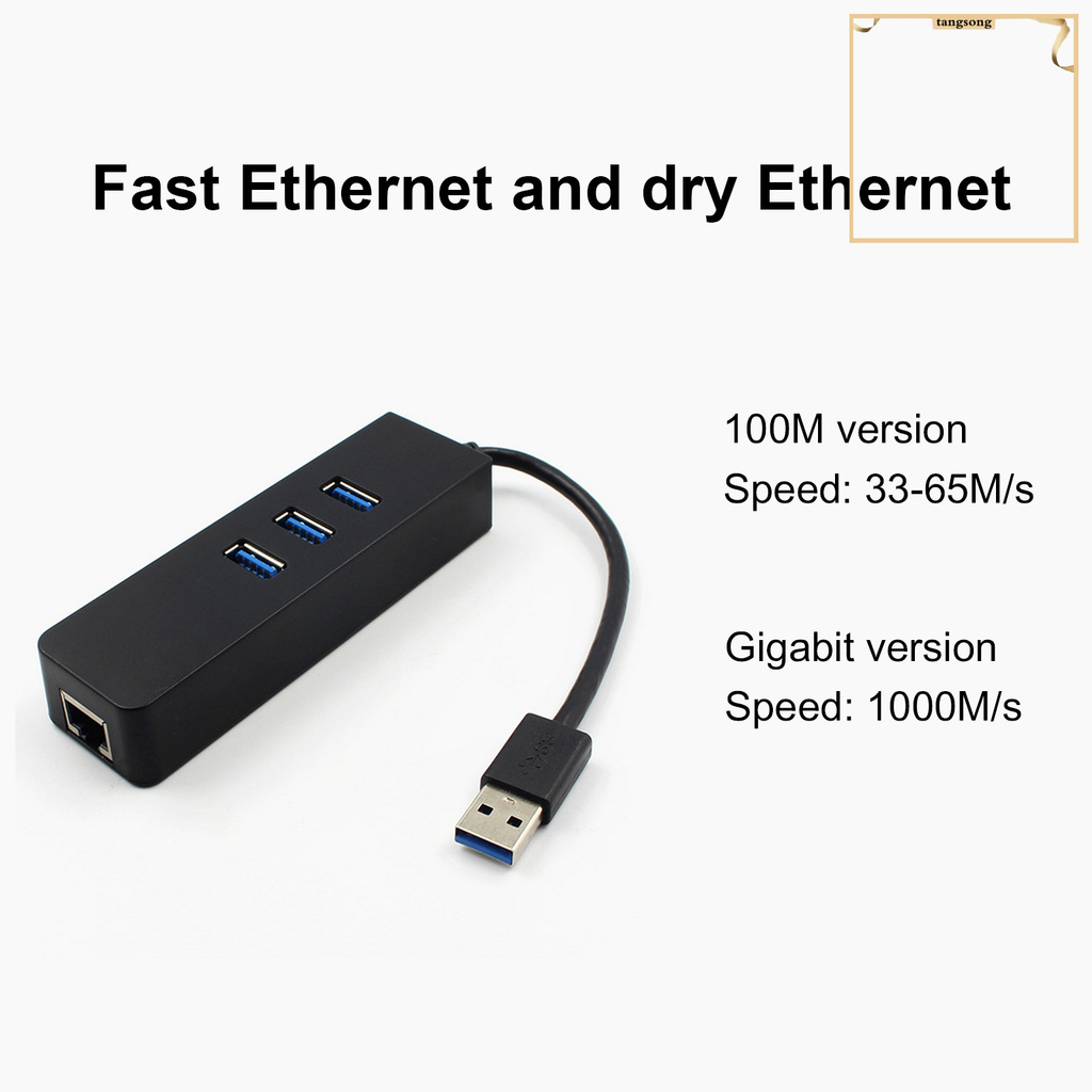 Cáp Chuyển Đổi 3 Cổng Usb 3.0 Gigabit Ethernet Lan Rj45