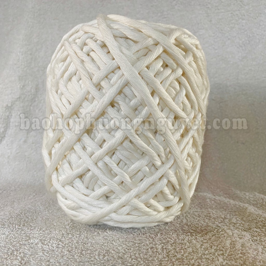 Dây thừng macrame 1 xoắn cotton màu kem sữa