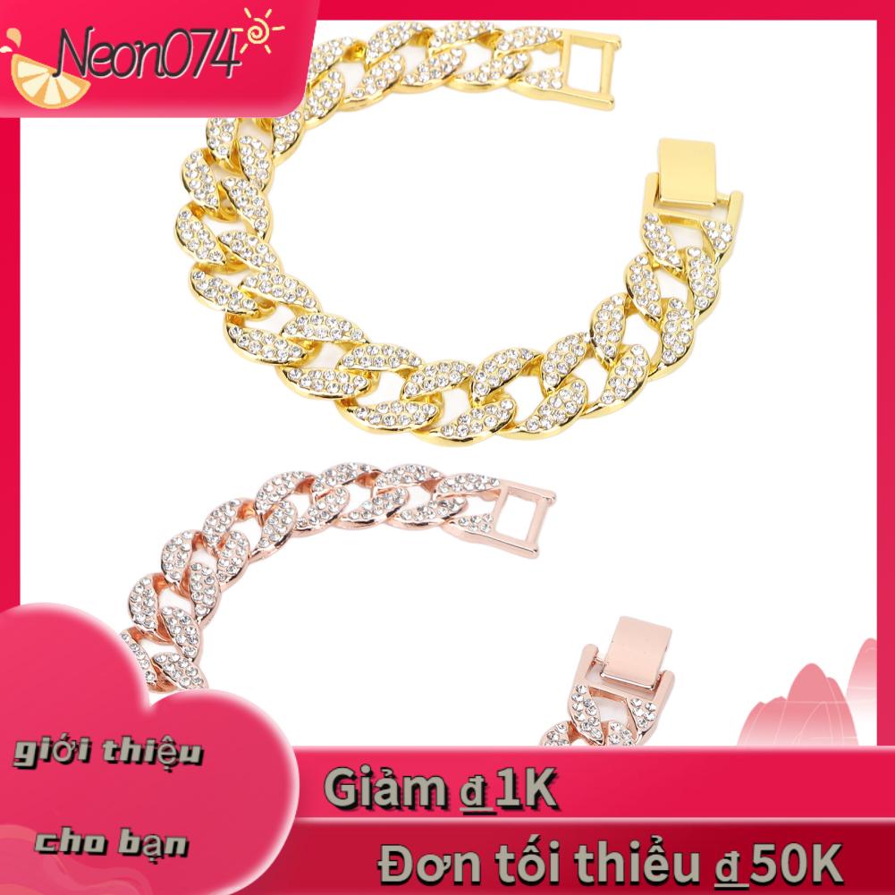 Neon074 Neon074 Chuỗi vòng tay Thạch hợp kim Phong cách Hip Hop 8in Đồ trang sức Quần áo Phụ kiện trí
