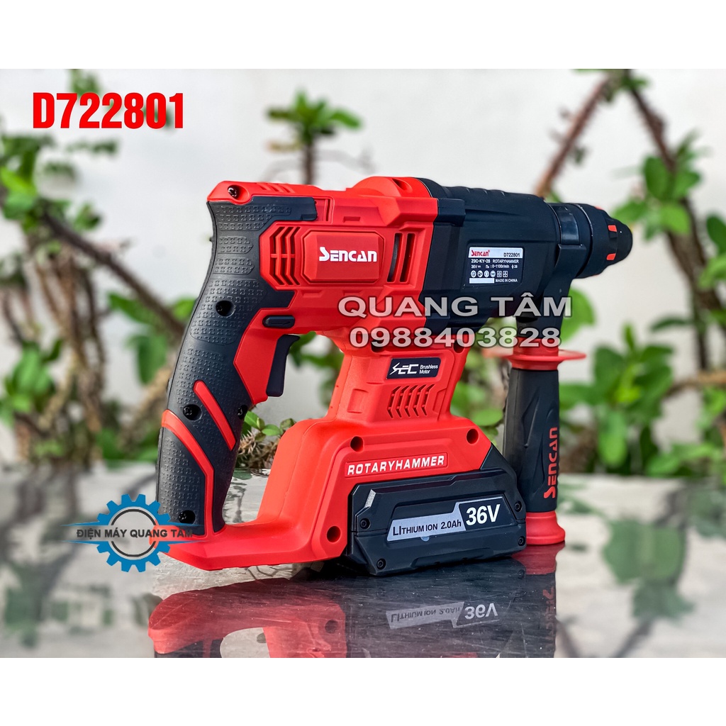 Máy Khoan Bê Tông Pin 36V Không Chổi Than Sencan D722801 [Chính Hãng]