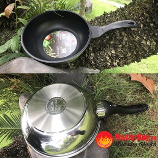 Chảo Inox 3 Đáy Chống Dính Lòng Sâu 24cm Fivestar - FSCL24N002