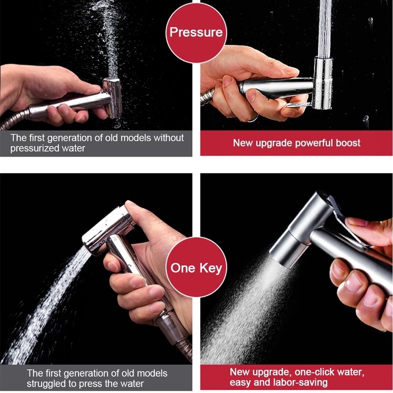 Vòi Xịt Nước Bằng Thép Không Gỉ Tiết Kiệm Nước Chất Lượng Cao Cho Nữ