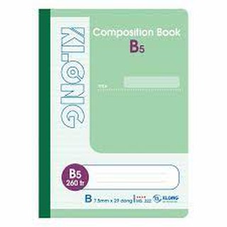 [ab] Sổ may KLONG Composition Book 260 trang (B5); MS: 322